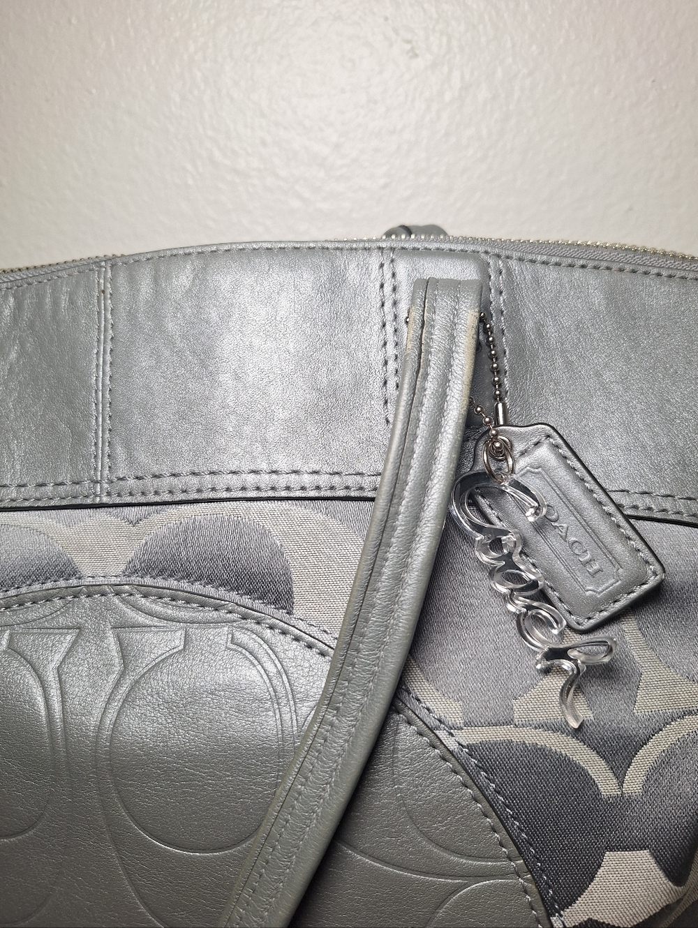 Coach Silver Gray Signature Tote - Picture 4 of 13